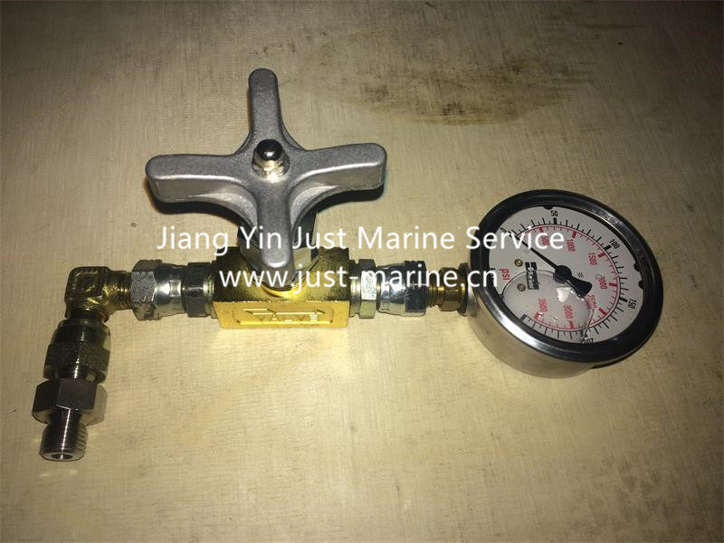 Winch valve with gauge